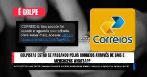 🚨⚠️GOLPE: Correios alertam sobre golpe cobrando taxa para retirar encomenda.